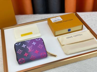 cheap quality LOUIS VUITTON Wallets  81270Zippy black purple